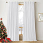 RYB Home Velvet Curtains 90 inches - Back Tab Pure White Plush Soft Window Curtain Panels Light Reducing Minimalist Modern Home Decor for Bedroom Kids Room Office, W52 x L90, 2 Panels Set