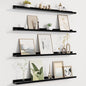 Fun Memories Picture Ledge Shelf for Wall, Floating Shelves Set of 4, 36 Inch Long Nursery Book Shelves for Toys Storage, Kids Bookshelf Wall Mounted for Books Photo Frames, Black