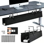 Oxford Cloth Under Desk Cable Management Tray,No-Drill 36" Desk Cable Management Organizer with Clip/Screw Installation,Fabric Cable Management for Home,Office & Gaming Computer(Black)