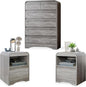 3 Piece Bedroom Set, Dresser and Nightstand Sets for Bedroom, Wood 6 Drawer Dresser & Night Stand Set of 2, Tall Chest of Drawers Modern Storage Cabinet Bedroom Furniture Set, Grey