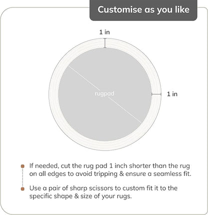 Anji Mountain 8' x 8' Universal Non-Slip Rug Pad - Area Rug Grip & Floor Protector Mat - Cushioning Underlay Pad for Hardwood Floors - Anti-Slip Under Rug Pad Mat, Round