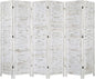 Bonnlo Wood Room Divider Privacy Screen, 5.9 Ft Tall Folding Partition Wall Divider, Indoor Freestanding Hinged Space Separator (Grey, 6 Panel)