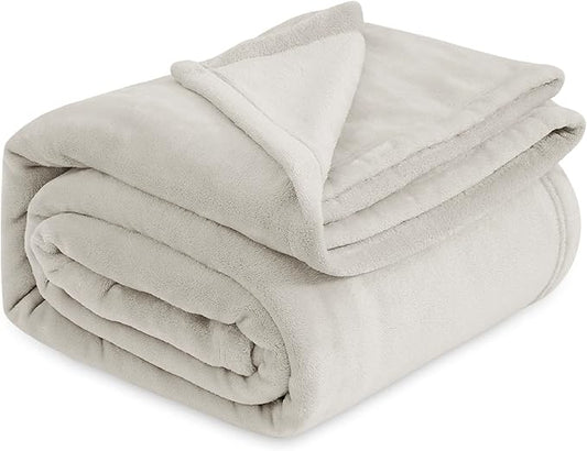 Bedsure GentleSoft Fleece Bed Blankets Large Size Linen - Soft Lightweight Fuzzy Cozy Luxury Oversized King Blanket Microfiber, Room Home Decor Gifts for Women and Men, 120x120 inches