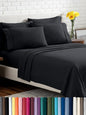 Bare Home Hotel Luxury King Sheet Set, Extra Soft - 6 Piece Set - Deep Pockets - Easy Fit - Cooling & Breathable - Wrinkle, Fade, Stain Resistant - Includes 4 Pillowcases (King, Black)