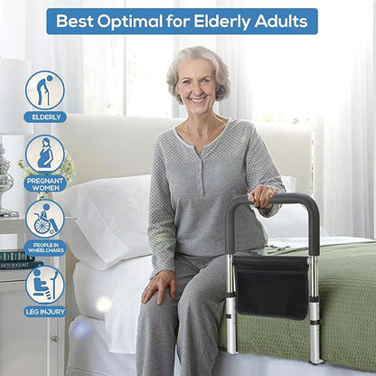 Bed Rails for Ederly Adults Safety, Bed Assist Rails for Seniors Fall Prevent Adjustable Height for Grab Bar Fits King Queen Full Twin Bed…