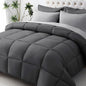 JOLLYVOGUE Twin Comforter Set, Ultra-Soft Bed in a Bag Twin Size 5 Pieces, Oeko-TEX Certified Bedding Set with Down Alternative Comforter, Sheets, Pillowcases & Shams, Dark & Light Grey