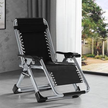 DoCred Comfy Chair, Folding Chair Recliner Chair for Bedroom and Living Room, Folding Reclining Patio Chairs Lounge Chair with Removable Cushion for Indoor Outdoor