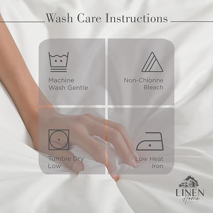 Linen Home 100% Cotton Percale Sheets King Size, Charcoal, Deep Pocket, 4 Pieces Set - 1 Flat, 1 Deep Pocket Fitted Sheet and 2 Pillowcases, Crisp Cool and Strong Bed Linen