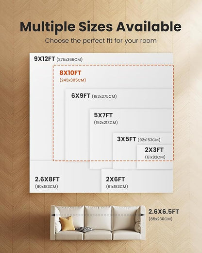 8x10 Area Rugs for Living Room, Modern Abstract Washable Rug with Non-Slip Backing & Low Pile, Large Washable Rug with Abstract Pattern for Bedroom, Dinning Room, Home Office,Beige