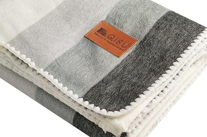 Qisu Ecuadorian Wool Blanket . Queen, Beautiful, Warm Throws | Hand-Woven Craftsmanship | Soft, Hypoallergenic and Breathable | Non-Itchy or Scratchy