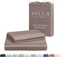 Bella Coterie Luxury Bamboo Viscose King Size Duvet Cover Set | 100% Organically Grown | Corner Ties | Ultra Soft | Cooling | Two Pillow Shams | 106 x 94 | No Insert [Mocha]
