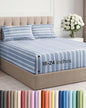 Extra Deep Twin Sheet Set - 4 Piece Breathable and Cooling Sheets - Hotel Luxury Bed Sheets Set - Easy Fit - Soft, Wrinkle Free and Comfy Sheets Set - Blue Striped Sheet Set with Extra Deep Pockets