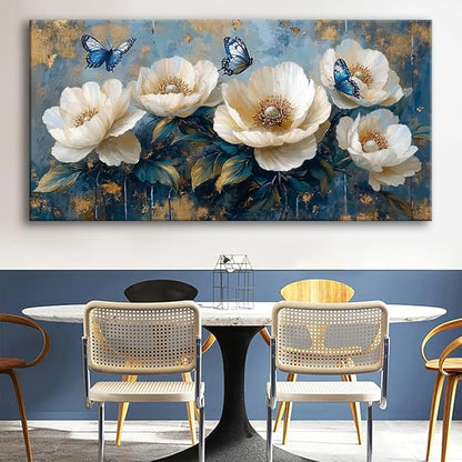 Flowers Canvas Wall Art - Modern landscape Paintings for Living Room, Bedroom Wall Decor, Framed Wall Art for Home or Office Decoration, Large Wall Art 60x120cm(24x48in)