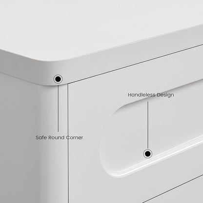 White Dresser for Bedroom with 8 Drawers, 47.2" Wide Dresser for Closet with Deep Drawer, Large Wood TV Stand, Modern Chest of Drawers for Bedroom, Hallway
