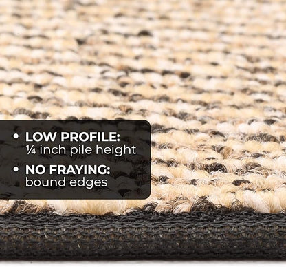 House, Home and More Skid-Resistant Carpet Indoor Area Rug Floor Mat - Black Ripple - 2 Ft X 3 Ft - Non Slip Rubber Backing, Stain Resistant, Dog Friendly, Living Room Bedroom Kitchen Entryway