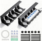 2 Pack Under Desk Cable Management Tray, 16.5" L x 4.7" W x 4.3" H, Wire Organizer for Power Strip, Tape Mount or Screw Mount, Easy Install Cord Raceway for Desk & Home