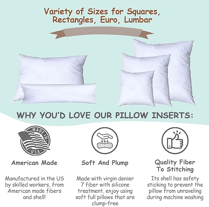 Pillowflex Synthetic Down Pillow Insert - 12x40 Down Alternative Pillow, Ultra Soft, Large Rectangle Body Sleeping Pillow, Lumbar, Long, Back - 1 Decorative Pillow Form