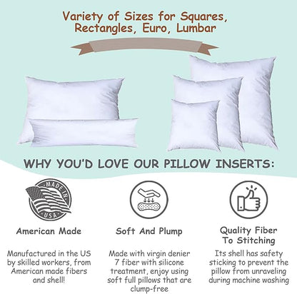 Pillowflex Synthetic Down Pillow Insert - 12x40 Down Alternative Pillow, Ultra Soft, Large Rectangle Body Sleeping Pillow, Lumbar, Long, Back - 1 Decorative Pillow Form