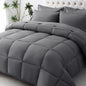 JOLLYVOGUE Oversized Queen Comforter Set, Ultra-Soft Bed in a Bag Oversized Queen Size 7 Pieces, Oeko-TEX Certified Bedding Set with Down Alternative Comforter, Sheets, Pillowcases & Shams, Dark Grey