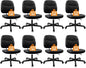 CLATINA Armless Home Office Chair, Small PU Leather Ergonomic Low Back Desk Chair with Lumbar Support and Wheels, Adjustable Height 360° Swivel Rolling Computer Task Chair, Black, 8 Pack