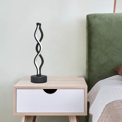 NUÜR Bedside Lamps Set of 2, Black Lamps for Living Room, Dimmable LED Nightstand Lamp, Small Nightstand Lamp for Bedroom, Home, Living Room, Office