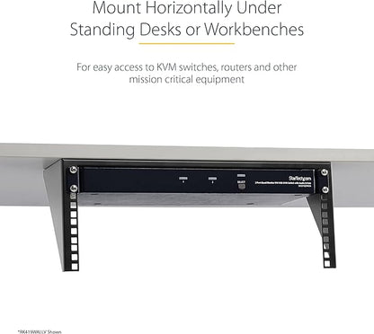 StarTech.com 5U Vertical Wall Mount Rack - 19in Low Profile Open Wall Mounting Bracket - Network/Server Room/Data/AV/IT/Patch Panel/Communication/Computer Equipment - w/ Cage Nuts/Screws, TAA