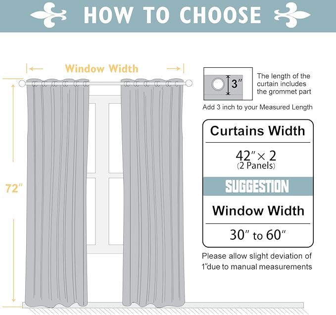 ChrisDowa 100% Blackout Curtains 72 inch Long for Bedroom with Black Liner, 2 Thick Layers Total Blackout Thermal Insulated Grommet Window Curtains 2 Panels Set (Navy Blue, 42 x 72 Inch)