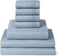 Mellanni Split King Sheet Set - 7-Piece Iconic Collection Bedding, (Including 4 Pillowcases), 16-Inch Deep Pocket, Easy Care, Extra Soft, Cooling Sheets, Brushed Microfiber - Blue Hydrangea