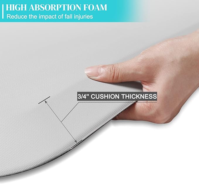 Bi-Fold Fall Mats for Elderly Senior Handicap Fall Prevention Pad, Bedside Safety Floor Mat, Bed Falling Protection, Non Slip, Beveled Edge, Anti Fatigue