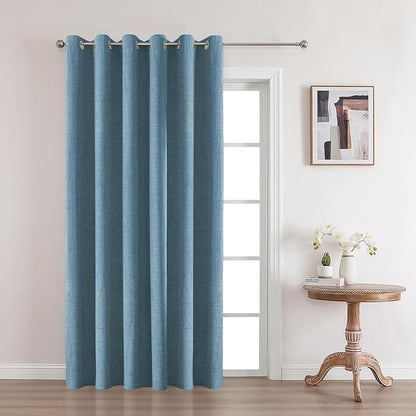 Joydeco Custom Light Blue Textured Total Blackout Curtain for Bedroom and Living Room. Grommet Textured Thermal Insulated Room Darkening Curtain 1 Panel (Custom Size and Color)