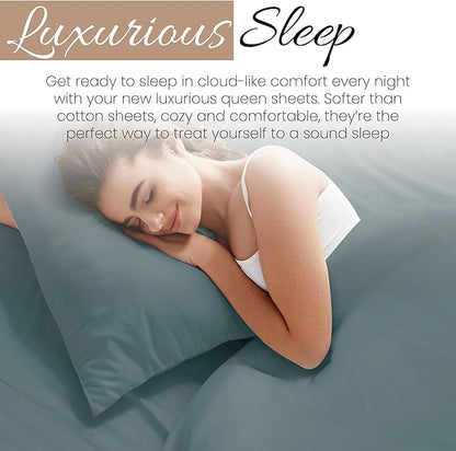 Linen Market Bed Sheets for Twin Size Bed (Ocean) - Sleep Better Than Ever with These Soft and Cooling Twin Sheets - Deep Pocket Fits 16" Thick Beds - 4 Piece Twin Sheet Set