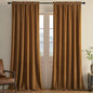 Joydeco Camel Brown Velvet Curtains 84 inch Length 2 Panels, Luxury Blackout Rod Pocket Thermal Insulated Window Curtains, Super Soft Room Darkening Drapes for Living Room Bedroom,W52 x L84 inches