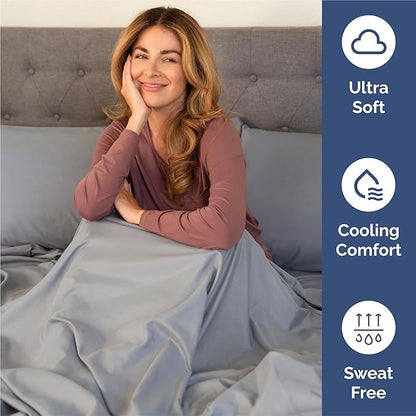 King 6 Piece Sheet Set - Cooling & Breathable Bed Sheets - Hotel Luxury Bed Sheets for Women, Men, Kids & Teens - Bedding with Deep Pockets & Easy Fit - Soft and Wrinkle Free - King Steel Blue Sheets