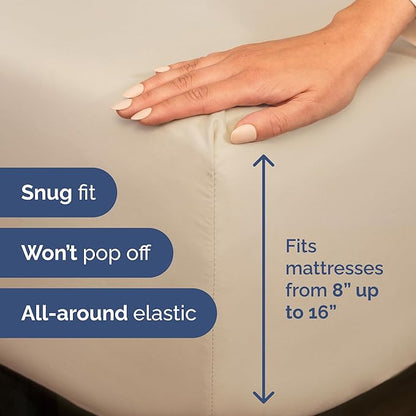 King Size 4 Piece Sheet Set - Comfy Breathable & Cooling Bed Sheets Set - Hotel Luxury Bedding for Women, Men, Kids, Teens, Boys & Girls - Deep Pockets, Ultra-Soft and Wrinkle Free - Oeko-Tex - Wheat