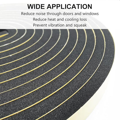 Weather Stripping Door Seal Strip, Strong Adhesive, Weatherproof, Reduce Noise, Gap Filler, Foam Insulation Tape for Doors and Windows (1/2 in x 1/2 in x 13 Ft)