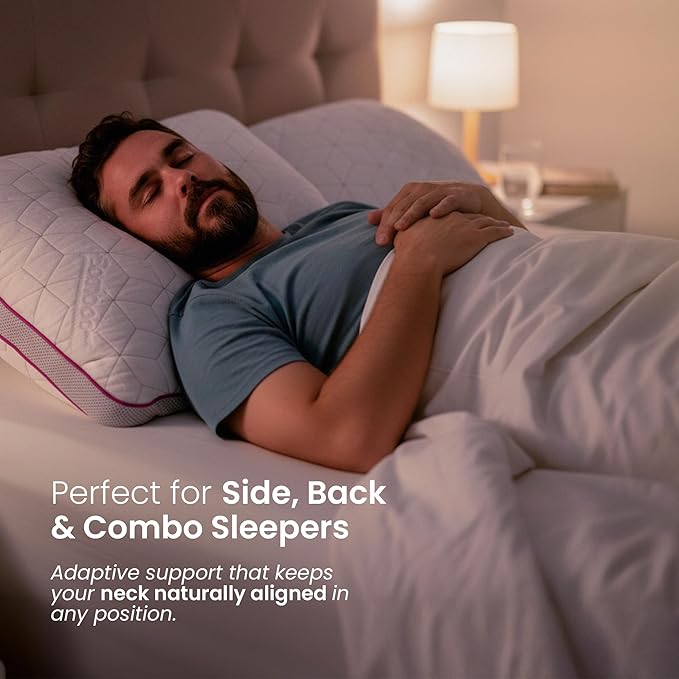 IWS I WANNA SLEEP Adjustable Cooling Pillow, Neck Support, Bed Pillows for Sleeping, Gel Cross Cut Memory Foam, Side Sleepers, Snow® Pillow (1, King (U.S. Standard))
