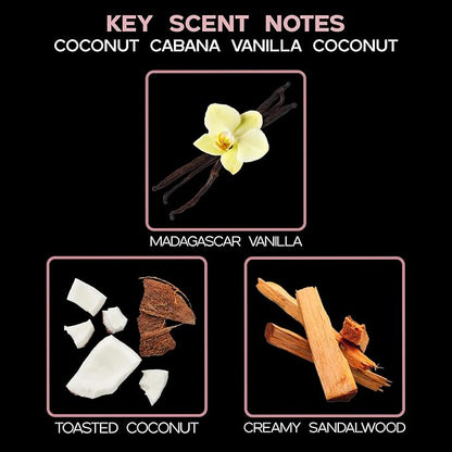 LOVSPA Reed Diffuser Set, Coconut Cabana Scented Oil Diffuser with Sticks, Home Fragrance Accessories for Bathroom Shelf Decor, Aroma Diffusers for Home or Office Desk, USA Made