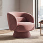 Swivel Accent Chair, Modern 360 Degree Swivel Barrel Chair with Arms & Curved Back and Lumbar Support Cushion, Comfy Round Single Sofa for Small Space, Living Room, Bedroom, Old Rosa Rayon