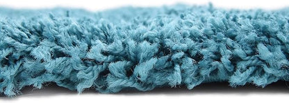 Unique Loom Solid Shag Collection Area Rug (8' Square, Deep Aqua Blue)