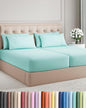 Split King 7 Piece Sheet Set - Cooling & Breathable - Hotel Luxury Bedding, Includes Fitted Sheets for Women, Men, Kids & Teens - 1 Flat, 2 Fitted Sheets, 4 Pillowcases with Deep Pockets - Spa Blue