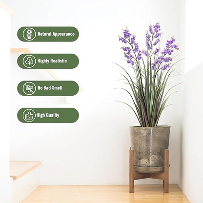 Green Onions Home Decor Fake Plants Lily of The Valley Snake Plant Home DéCor Accents Artificial Grass Room Decor Artificial Plants Indoor Artificial Grass 36" 1 Pack(Purple)