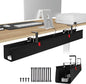 KEEGH Extra Large 48" Under Desk Cable Management Tray - Under Desk Cord Management - Clamp/Screw Mount - Support Upto 70lbs - Fabric Wire Management - Cable Raceways Tray Cord Hiders for Office/Home