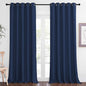 NICETOWN Blackout Curtain Panel for Farmhouse - Window Treatment Energy Saving Thermal Insulated Solid Grommet Room Darkening Doorway Drape for Living Room (Navy, 1 Panel, W66 x L90)