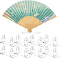 Roowest 8 Pcs Acrylic Fan Display Stand Folding Japanese Chinese Hand Fan Stand Easel Foldable Handheld Display Base Organizer (Clear)