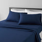 Amazon Basics Lightweight Super Soft Easy Care Microfiber 4 Piece Bed Sheet Set with 14-Inch Deep Pockets, Full, Navy Blue, Solid