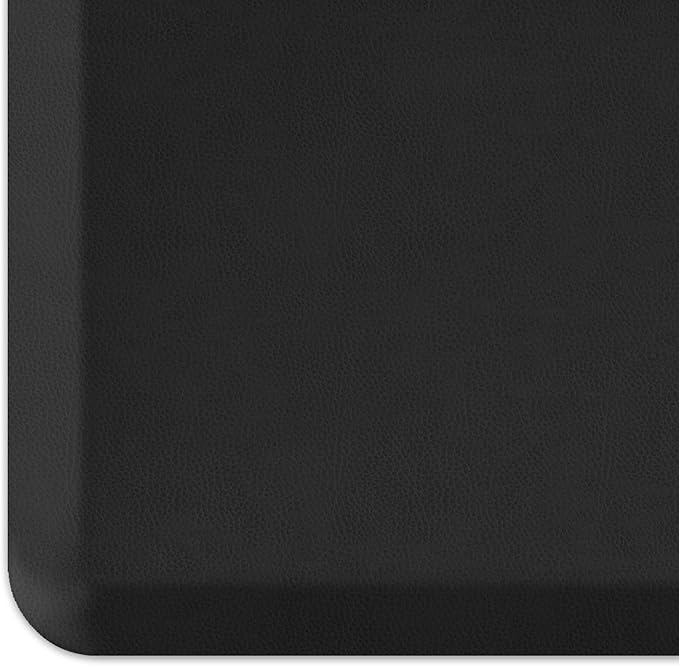 GelPro Anti-Fatigue Designer Comfort Kitchen Floor Mat, 20x48”, Leather Grain Jet Stain Resistant Surface with 3/4” Thick Ergo-Foam Core for Health and Wellness