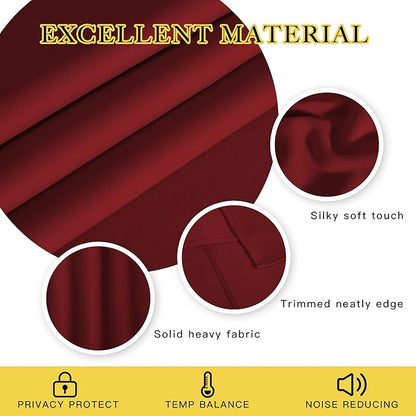 NICETOWN Blackout Curtains for Sliding Glass Door Room Divider Noise Reduce Curtain Panel Portable Window Screen Sliding Partition, W100 x L102 inches, 1 Panel, Burgundy Red