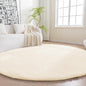 Amazon Basics Fluffy Washable Round Area Rug, Circle Shaggy Carpet for Living Room, Bedroom, Nursery, 7'R, Beige