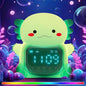 Axolotl Alarm Clock with Night Light for Kids, Rechargeable Silicone Lamp Time to Wake Clock Cute Animal Tabletop Lamp, Perfect Sleep Companion for Boys Girls, Green