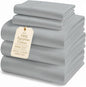 LANE LINEN 100% Egyptian Cotton Split King Sheets for Adjustable Beds - 1000 Thread Count, Sustainably Produced Luxury Hotel Like Thick Split King Bed Sheets, Machine Washable Cotton Sheets - Silver